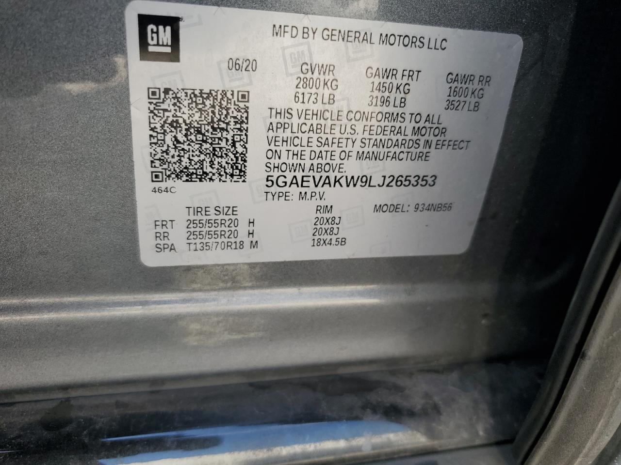 2020 Buick Enclave Essence VIN: 5GAEVAKW9LJ265353 Lot: 68475225