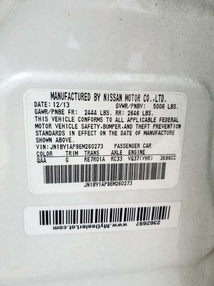 2014 Infiniti Q70 3.7 VIN: JN1BY1AP9EM260273 Lot: 71102245