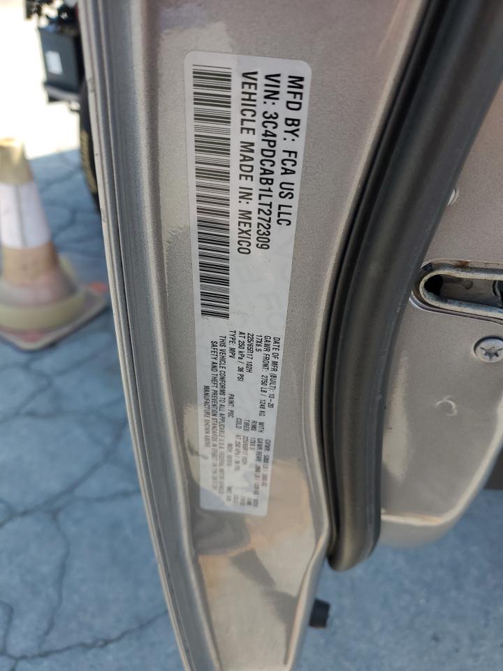 2020 Dodge Journey Se VIN: 3C4PDCAB1LT272309 Lot: 70123565