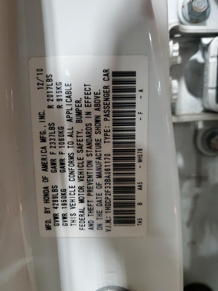 2011 Honda Accord Lx VIN: 1HGCP2F33BA061170 Lot: 67419955