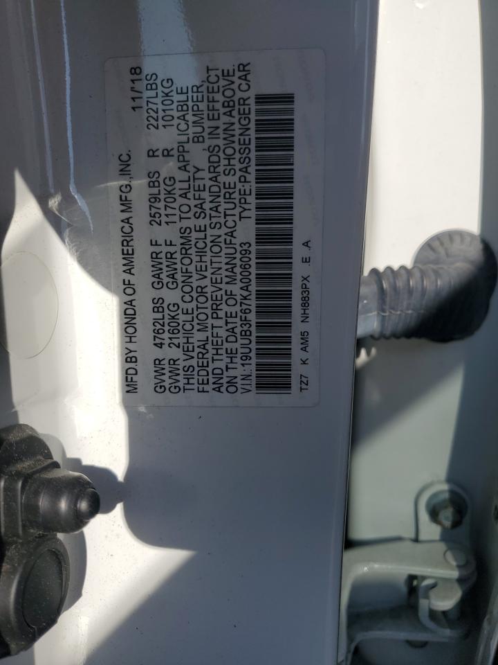 2019 Acura Tlx Technology VIN: 19UUB3F67KA006093 Lot: 70076265