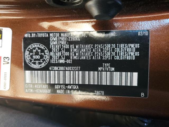 2010 TOYOTA VENZA   