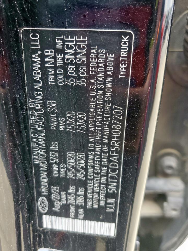 2024 Hyundai Santa Cruz Night VIN: 5NTJCDAF5RH087207 Lot: 69033075