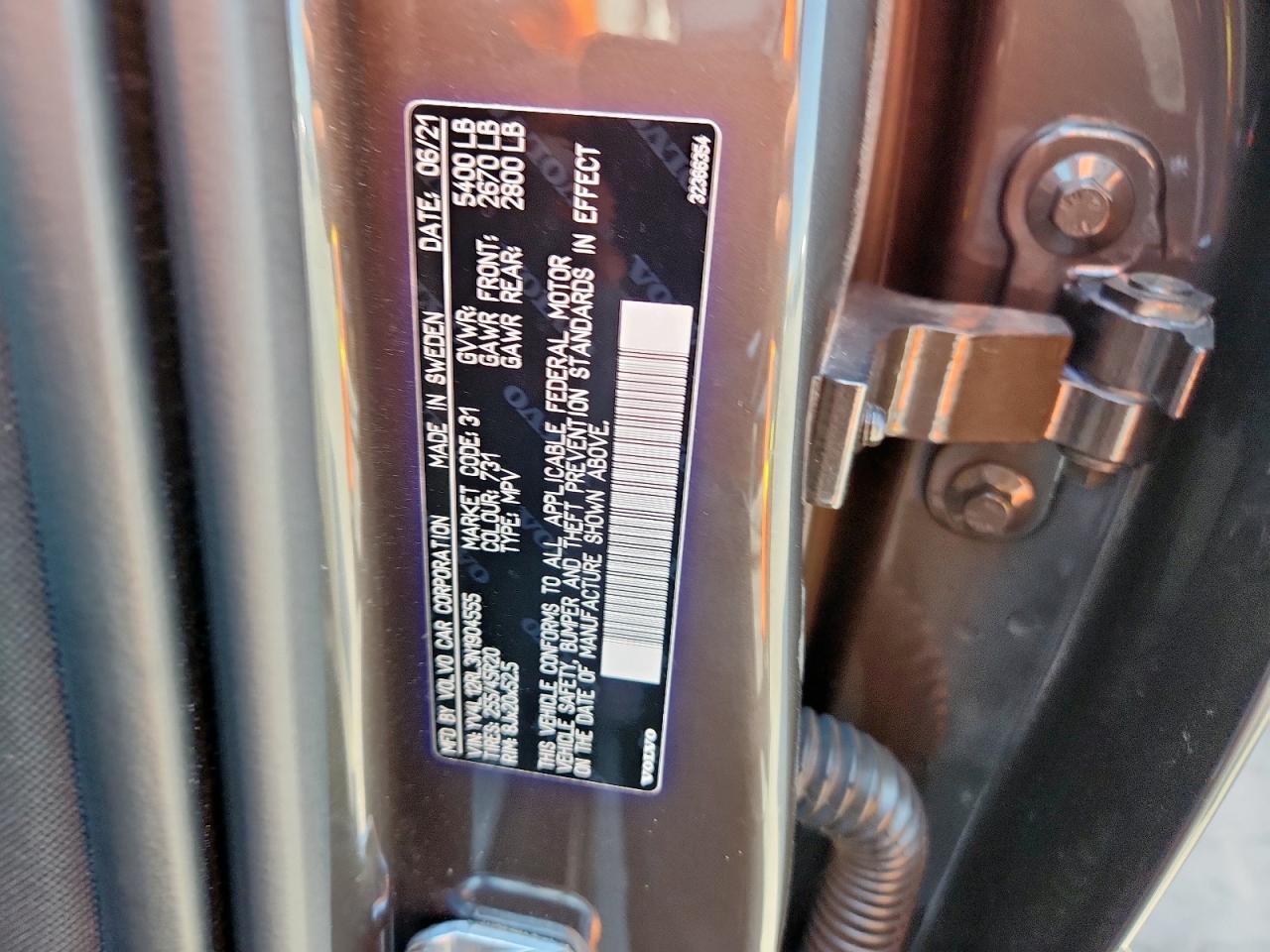 2022 Volvo Xc60 B5 Inscription VIN: YV4L12RL3N1904555 Lot: 69393765