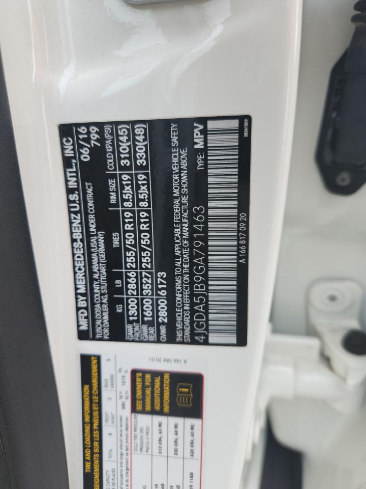 2016 Mercedes-Benz Gle 350 VIN: 4JGDA5JB9GA791463 Lot: 67789975