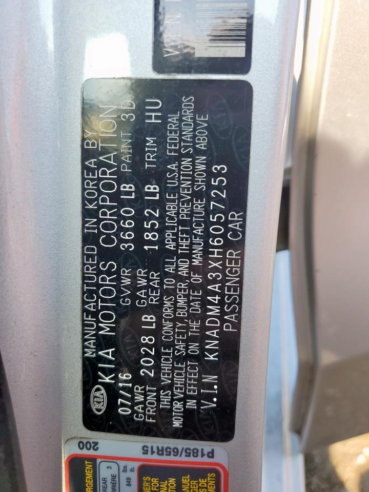 2017 Kia Rio Lx VIN: KNADM4A3XH6057253 Lot: 70043715