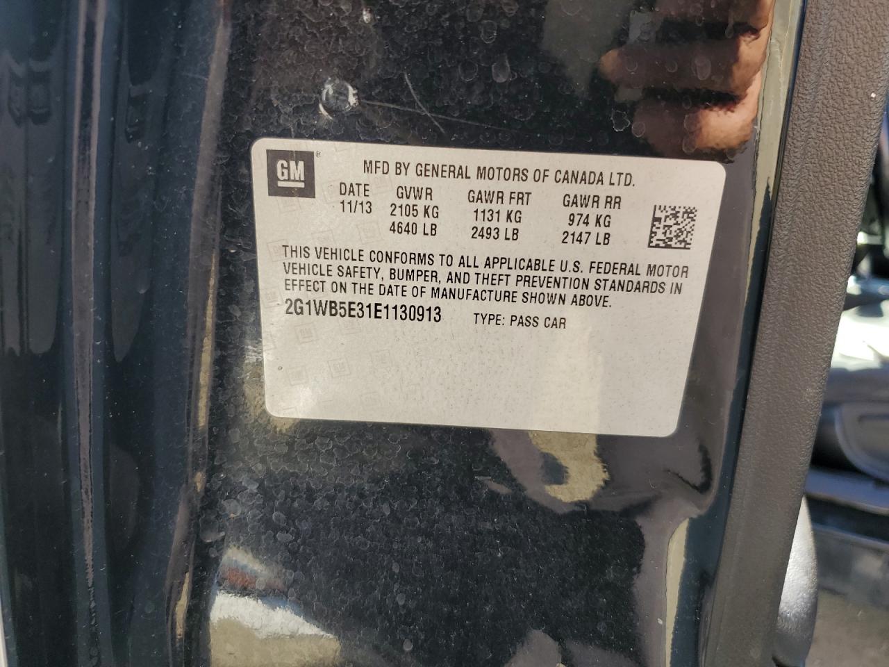 2014 Chevrolet Impala Limited Lt VIN: 2G1WB5E31E1130913 Lot: 70600825