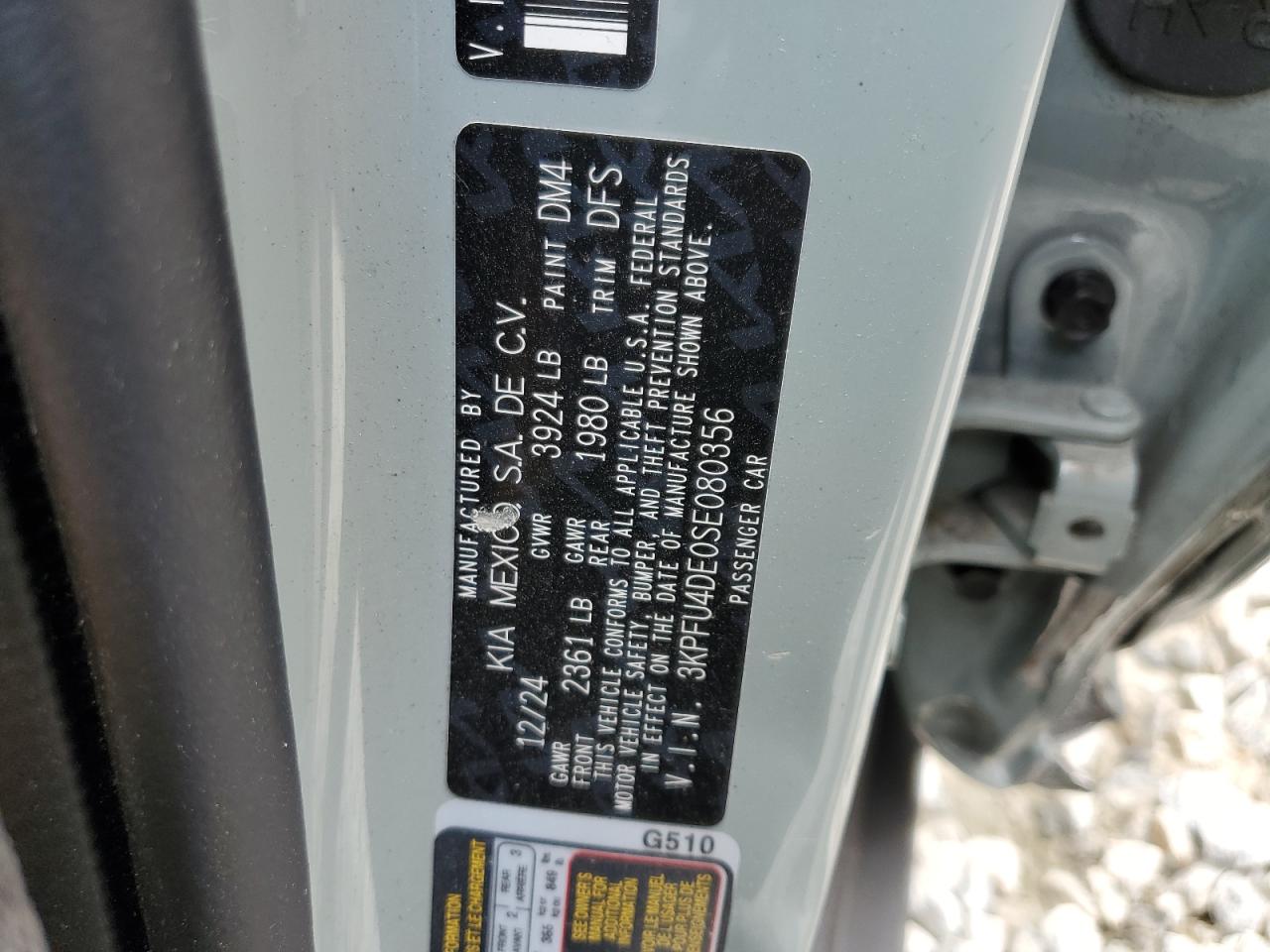 2025 Kia K4 Ex VIN: 3KPFU4DE0SE080356 Lot: 68630865