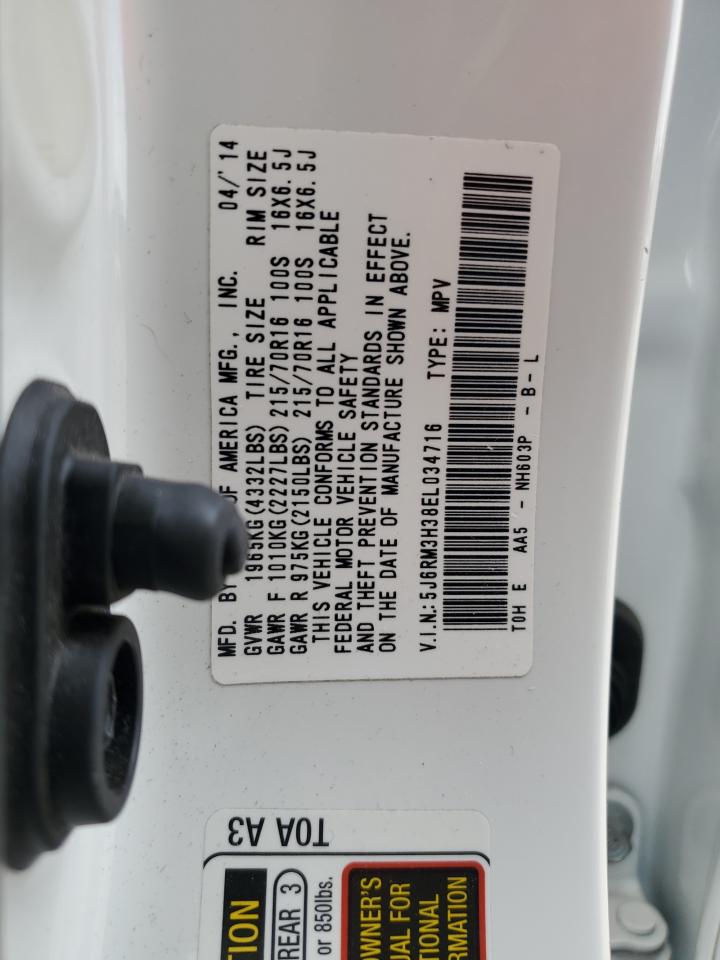 2014 Honda Cr-V Lx VIN: 5J6RM3H38EL034716 Lot: 67802125