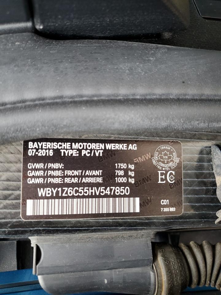 2017 BMW I3 Bev VIN: WBY1Z6C55HV547850 Lot: 70311465