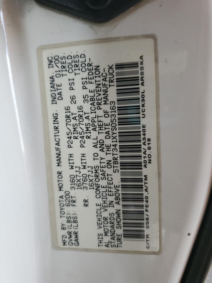 2000 Toyota Tundra Access Cab VIN: 5TBRT341XYS053163 Lot: 68266015