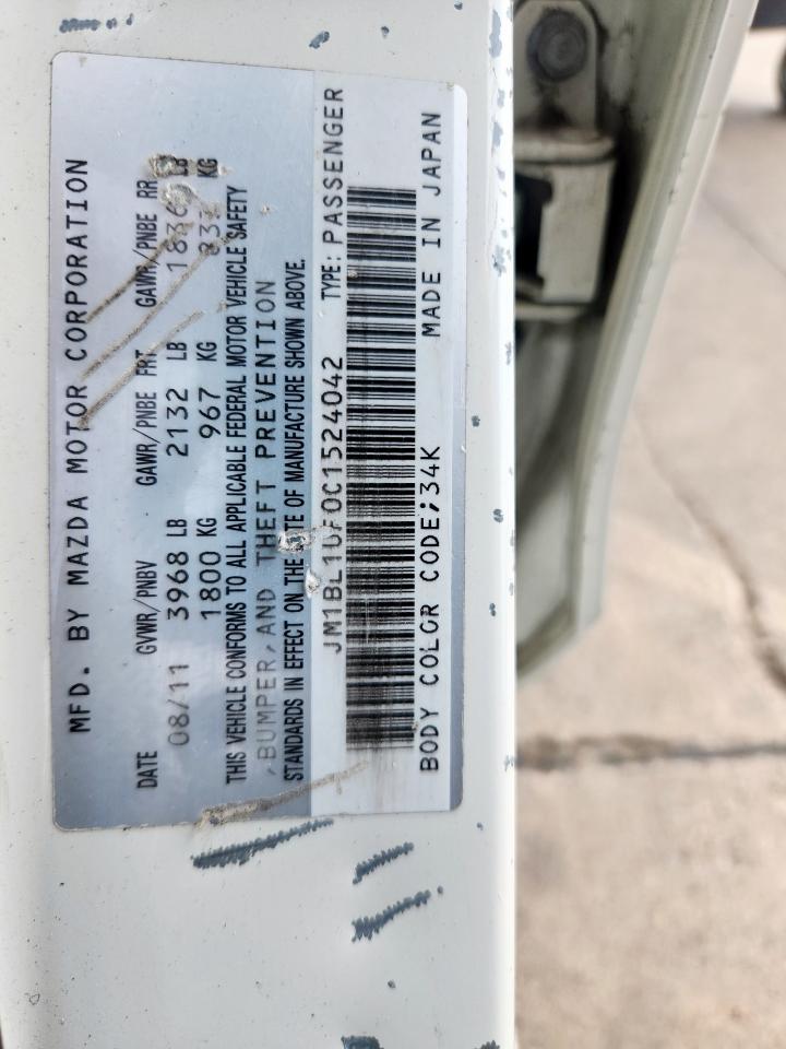 2012 Mazda 3 I VIN: JM1BL1UF0C1524042 Lot: 71104155