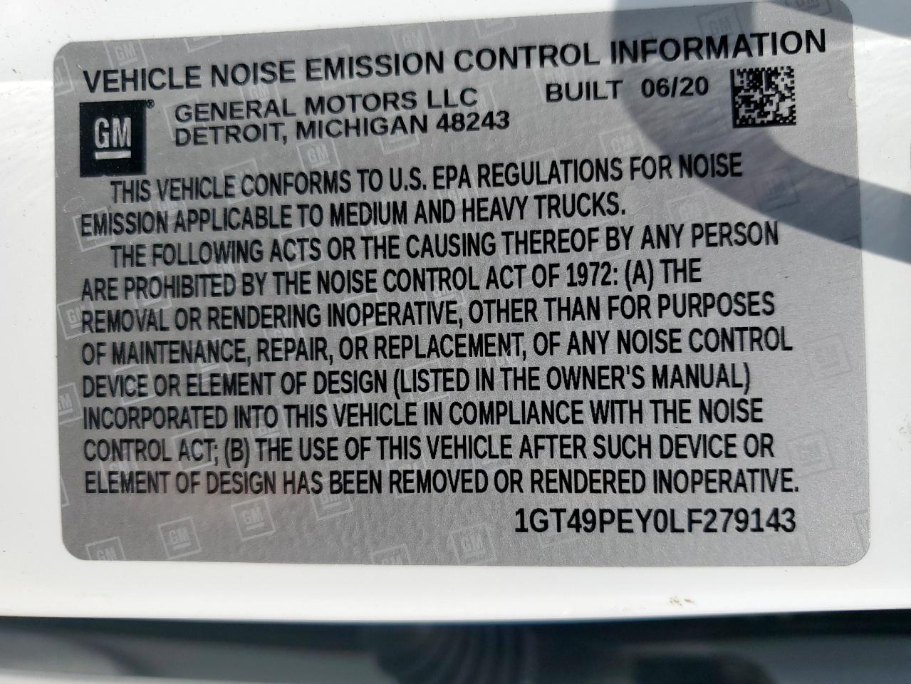 2020 GMC Sierra K2500 At4 VIN: 1GT49PEY0LF279143 Lot: 70509295