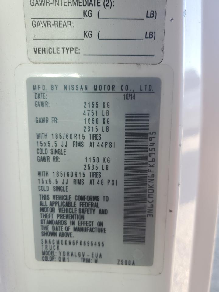 2015 Nissan Nv200 2.5S VIN: 3N6CM0KN6FK659495 Lot: 68747115