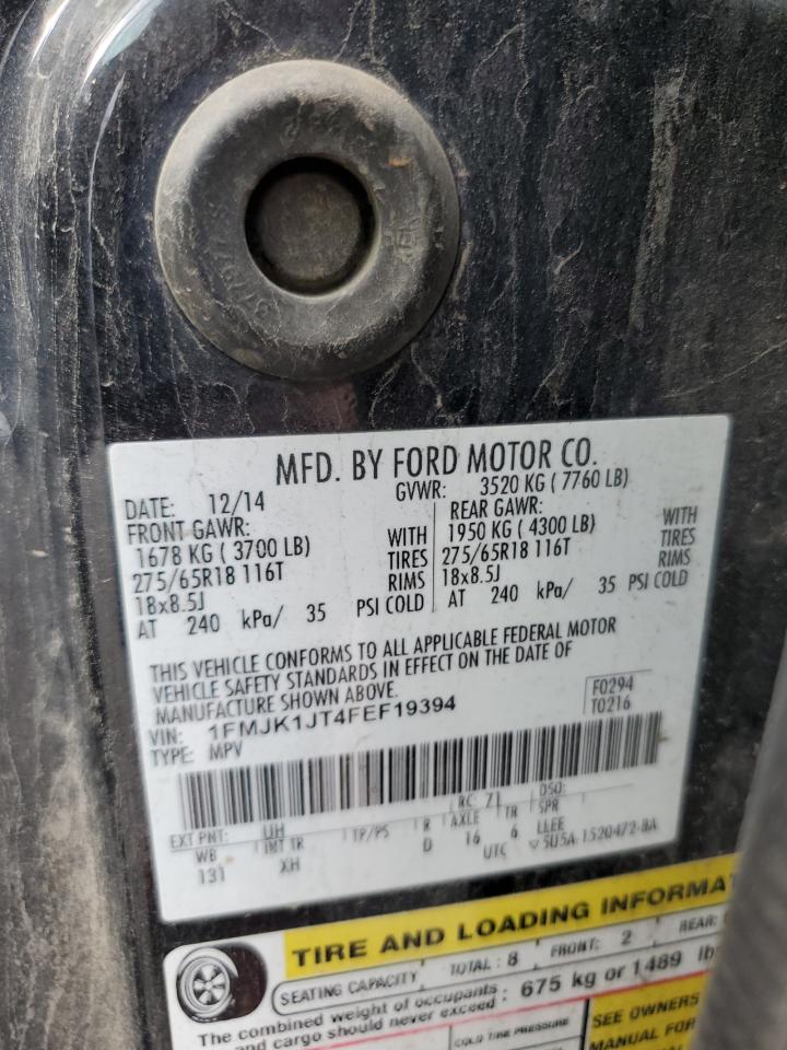 2015 Ford Expedition El Xlt VIN: 1FMJK1JT4FEF19394 Lot: 67429545