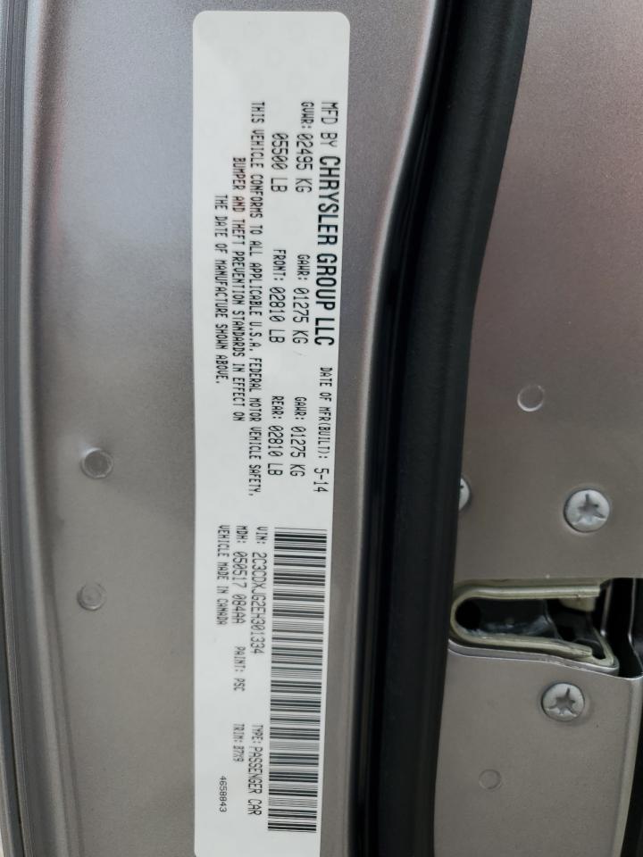 2014 Dodge Charger Sxt VIN: 2C3CDXJG2EH301334 Lot: 70498005