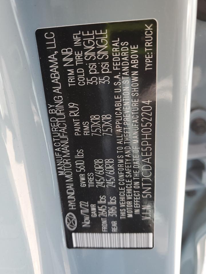 2023 Hyundai Santa Cruz Sel VIN: 5NTJCDAE5PH052204 Lot: 69902835