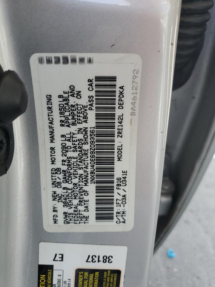 2009 Toyota Corolla Base VIN: 1NXBU40E69Z093561 Lot: 70695945