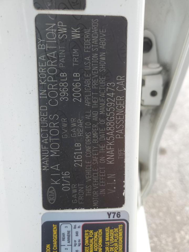 2016 Kia Forte Lx VIN: KNAFK5A88G5592473 Lot: 67717915