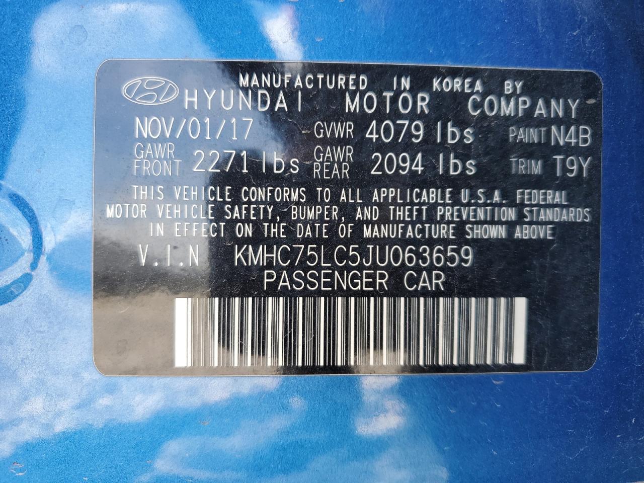 2018 Hyundai Ioniq Sel VIN: KMHC75LC5JU063659 Lot: 69783435