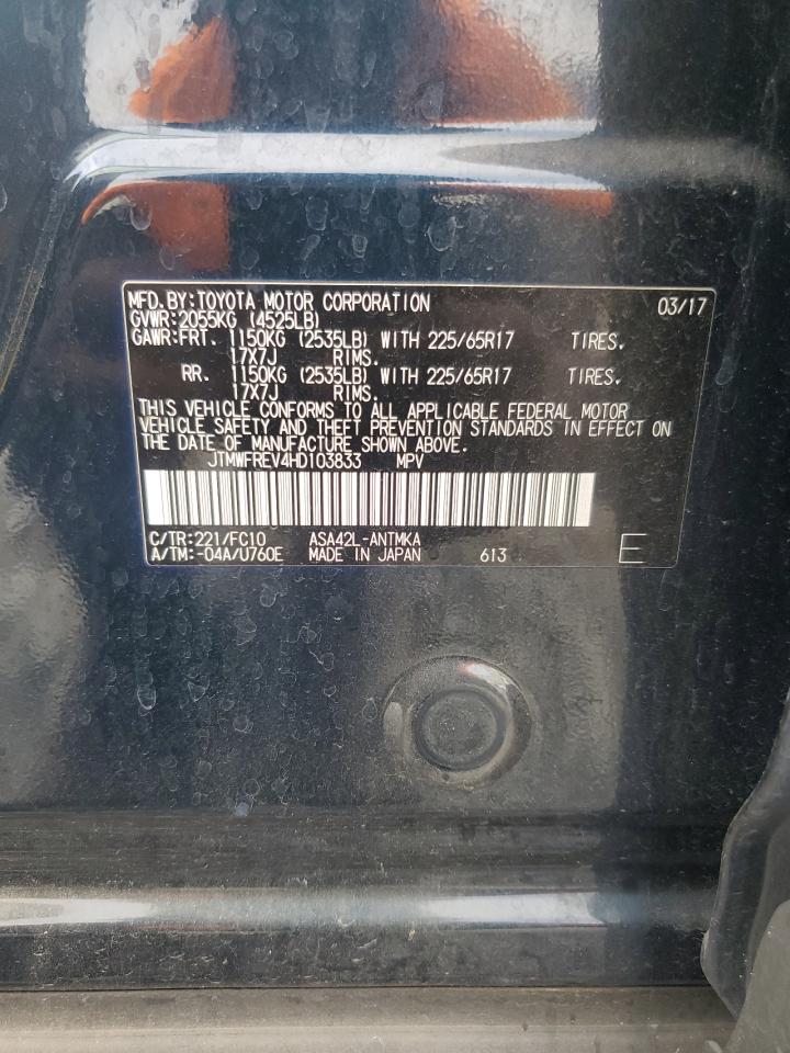 2017 Toyota Rav4 Xle VIN: JTMWFREV4HD103833 Lot: 68335245