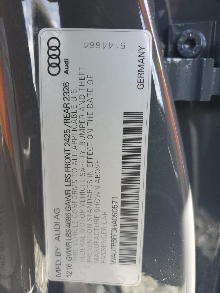 2017 Audi A3 E-Tron Premium Plus VIN: WAUTPBFF3HA090571 Lot: 69449885