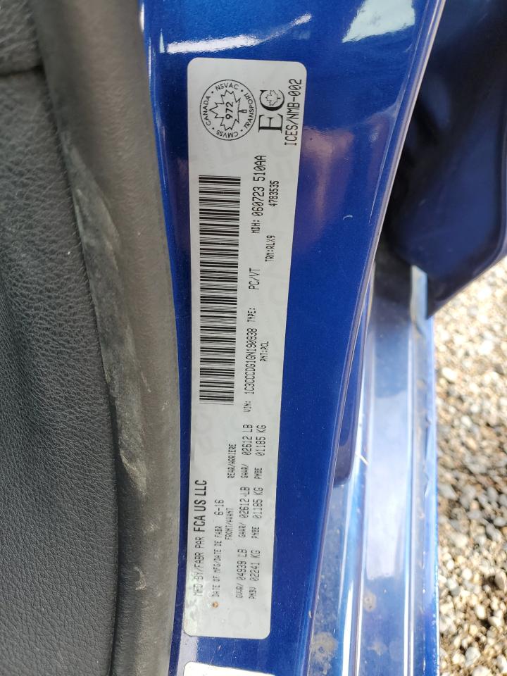 2016 Chrysler 200 S VIN: 1C3CCCDG1GN190938 Lot: 68192785