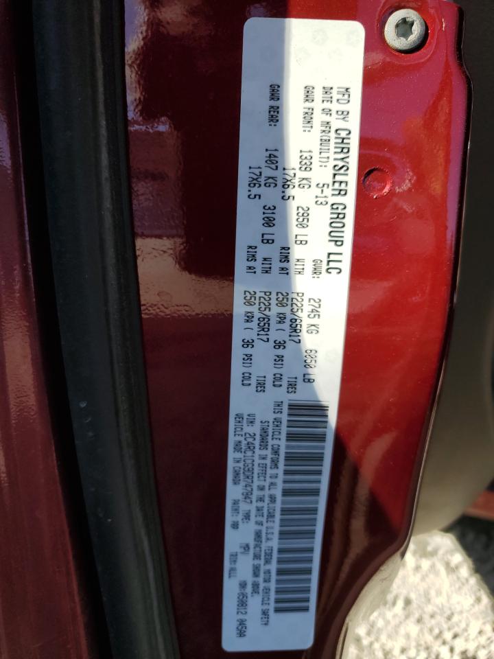 2013 Chrysler Town & Country Touring L VIN: 2C4RC1CG9DR747847 Lot: 70156005