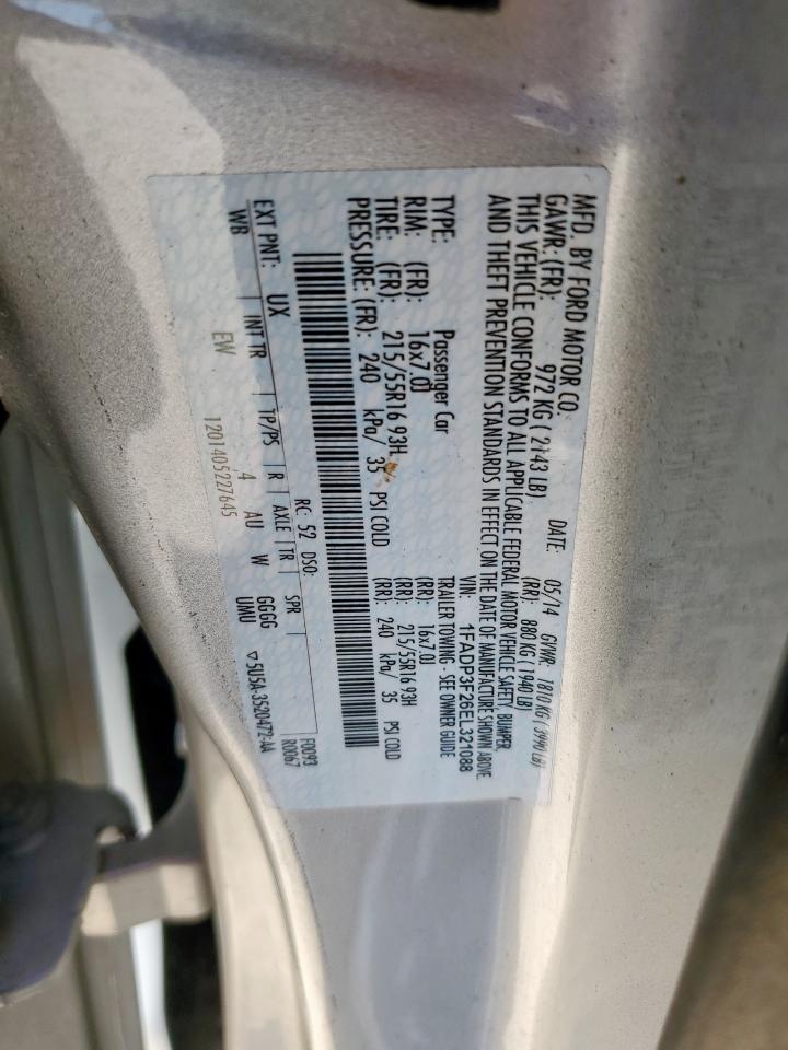 2014 Ford Focus Se VIN: 1FADP3F26EL321088 Lot: 70247885