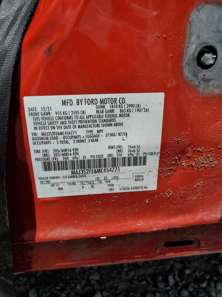 2021 Ford Ecosport S VIN: MAJ3S2FE6MC454771 Lot: 68029595