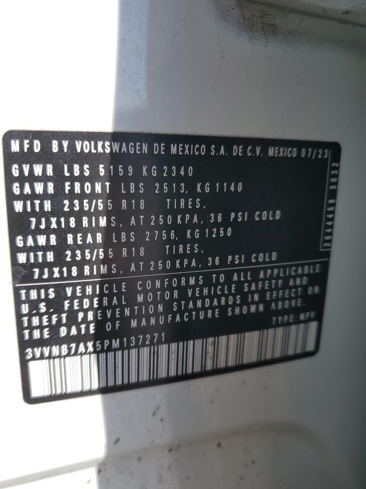 2023 Volkswagen Tiguan Se VIN: 3VVNB7AX5PM137271 Lot: 70779235