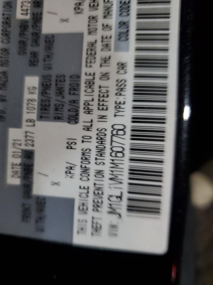 2021 Mazda 6 Touring VIN: JM1GL1VM1M1607760 Lot: 70430155