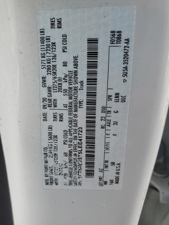 2020 Ford F350 Super Duty VIN: 1FT8W3BT5LEE41723 Lot: 69938505