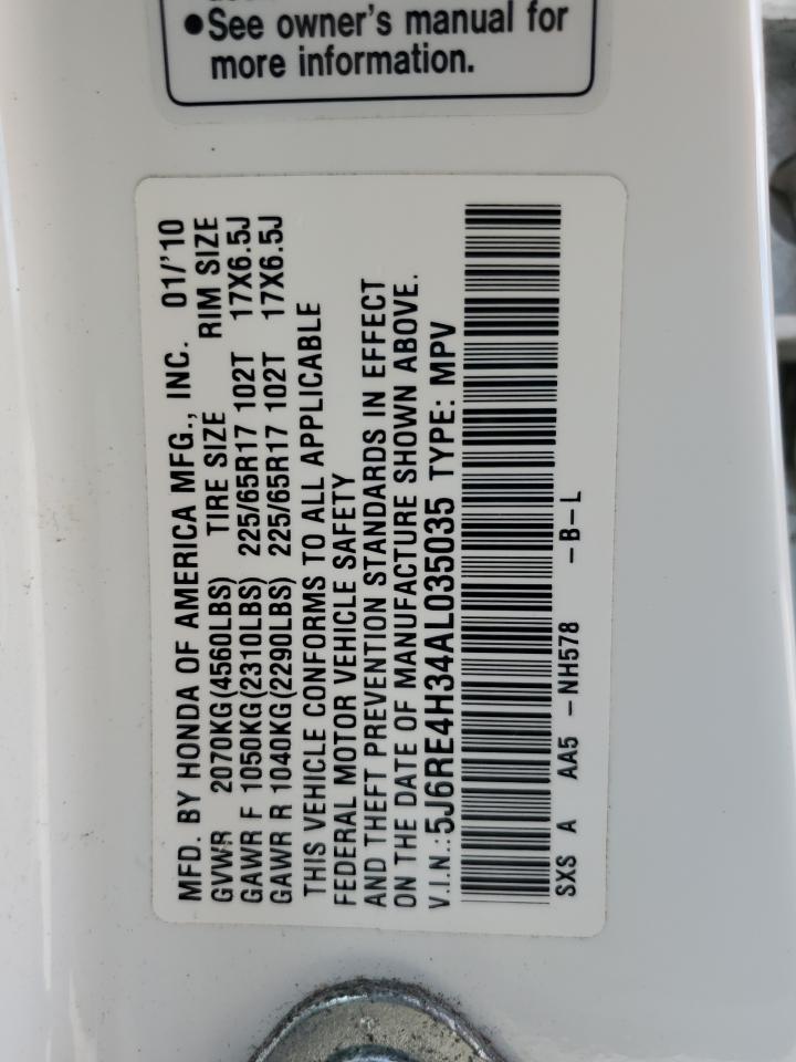 2010 Honda Cr-V Lx VIN: 5J6RE4H34AL035035 Lot: 69695755