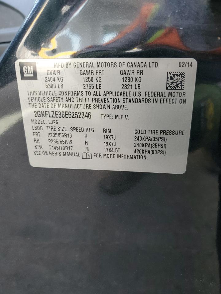 2014 GMC Terrain Denali VIN: 2GKFLZE36E6252346 Lot: 70233585