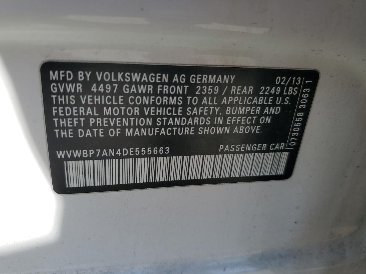 2013 Volkswagen Cc Sport VIN: WVWBP7AN4DE555663 Lot: 70516285