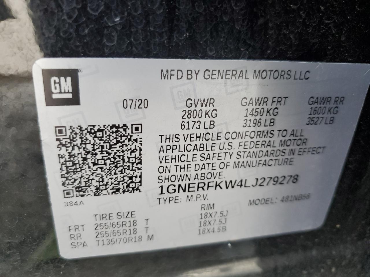 2020 Chevrolet Traverse Ls VIN: 1GNERFKW4LJ279278 Lot: 69435985