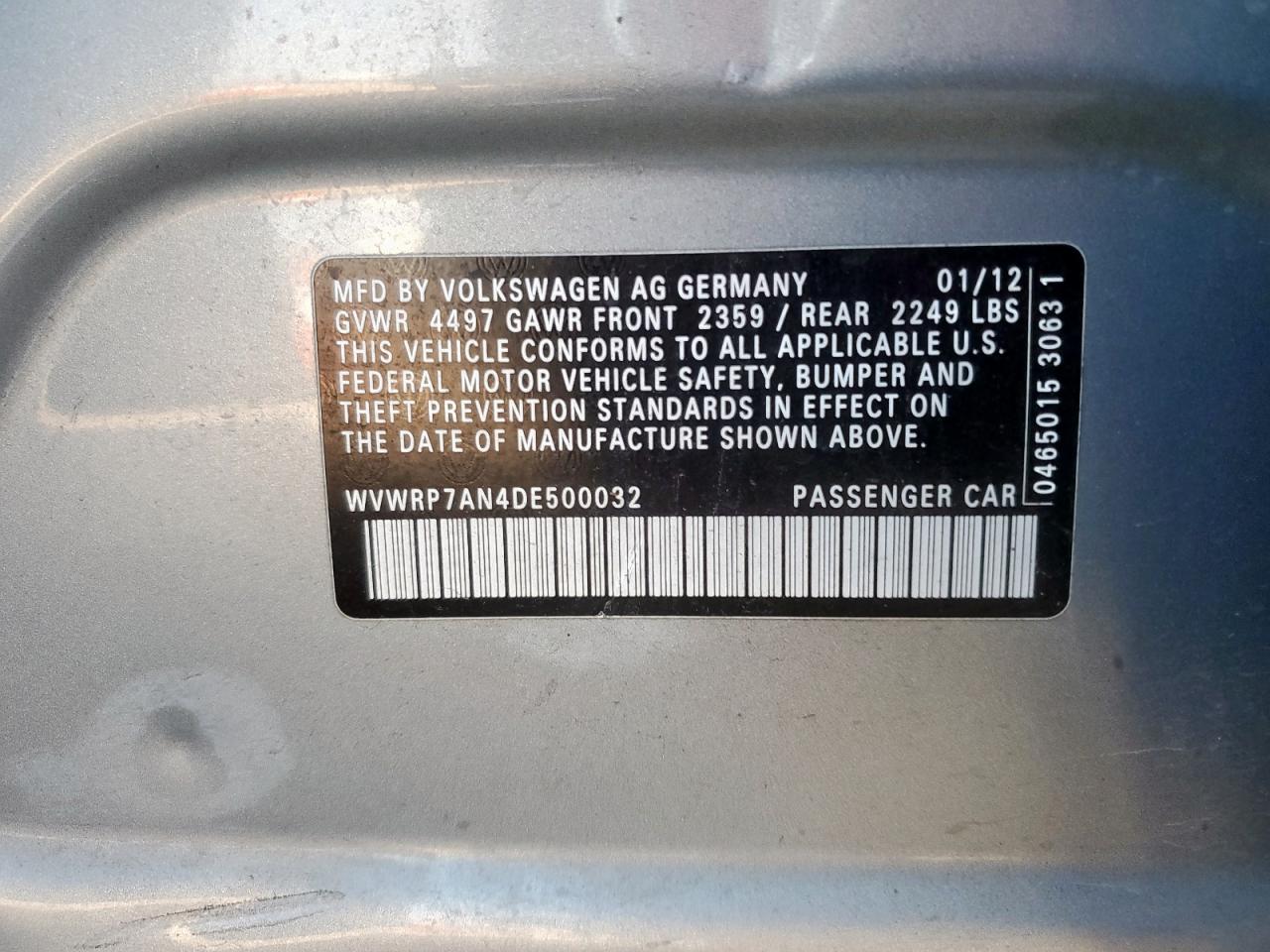 WVWRP7AN4DE500032 2013 Volkswagen Cc Luxury