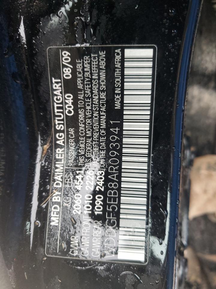 2010 Mercedes-Benz C 300 VIN: WDDGF5EB8AR093941 Lot: 70097775