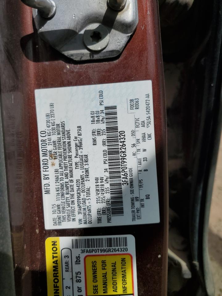 2016 Ford Fusion Se VIN: 3FA6P0T99GR264320 Lot: 67313925