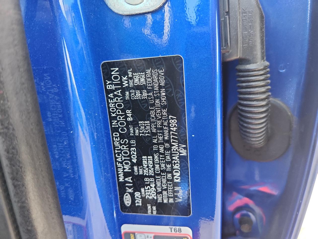 2021 Kia Soul Gt Line VIN: KNDJ63AU3M7774987 Lot: 69889535