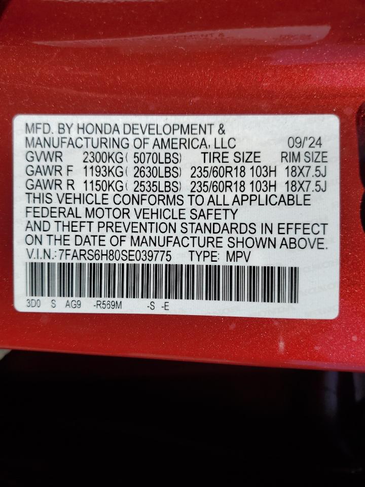 2025 Honda Cr-V Sport-L VIN: 7FARS6H80SE039775 Lot: 69872805