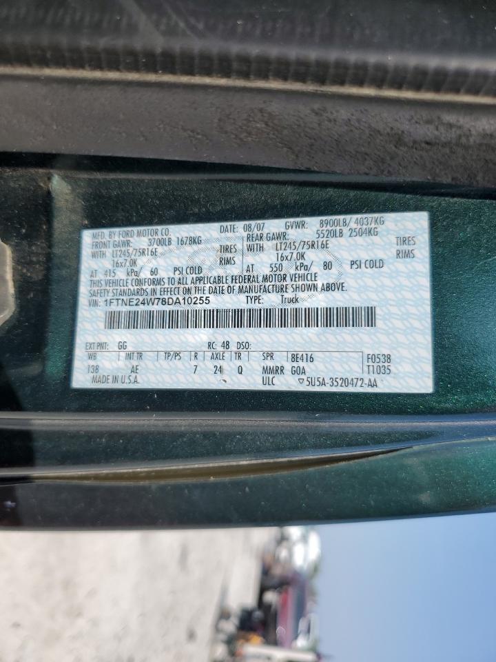 2008 Ford Econoline E250 Van VIN: 1FTNE24W78DA10255 Lot: 69370085