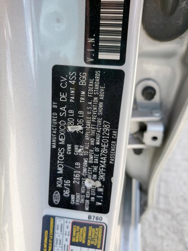 2017 Kia Forte Lx VIN: 3KPFK4A78HE012987 Lot: 67802475