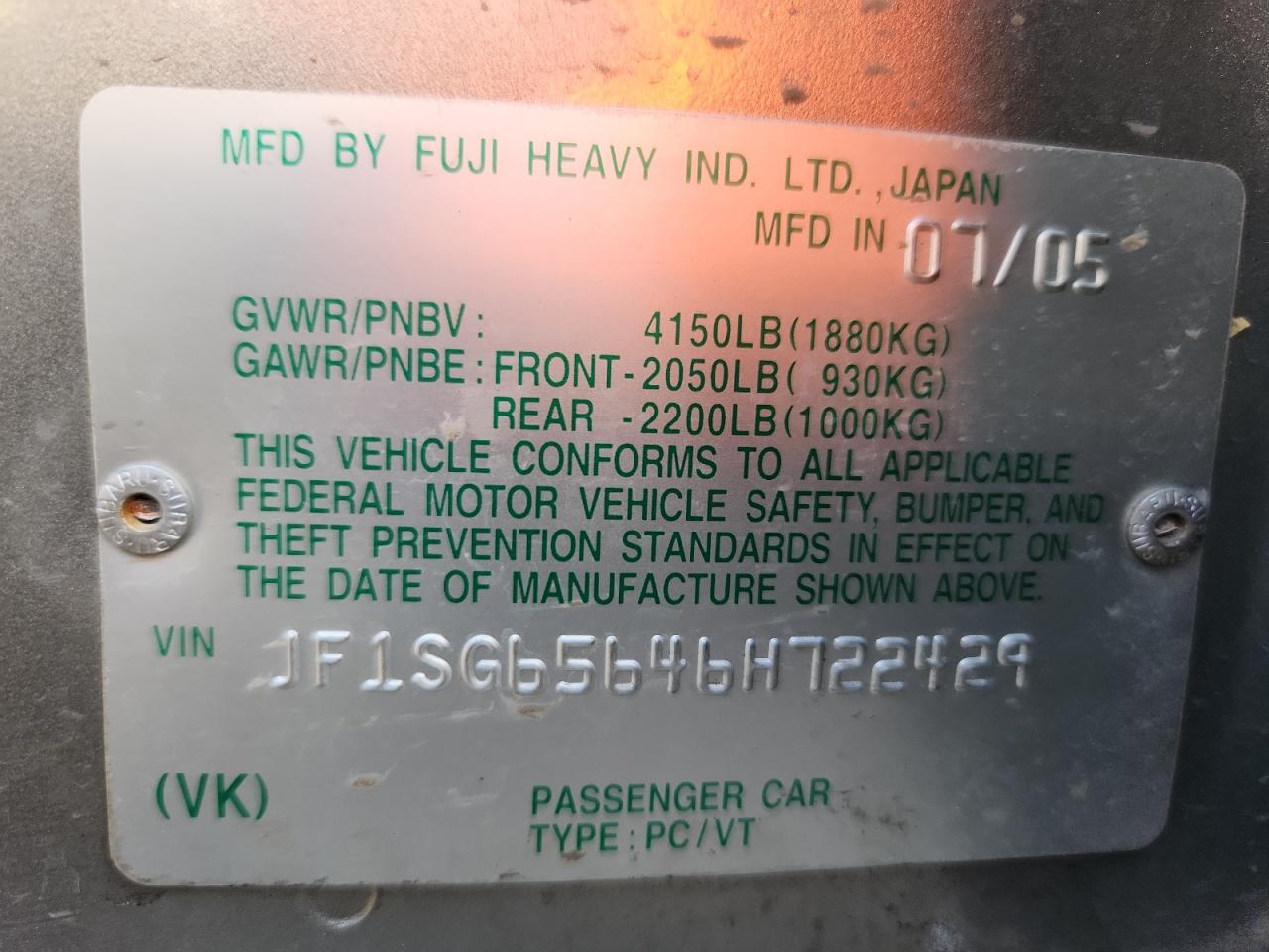 2006 Subaru Forester 2.5X Premium VIN: JF1SG65646H722429 Lot: 70869585