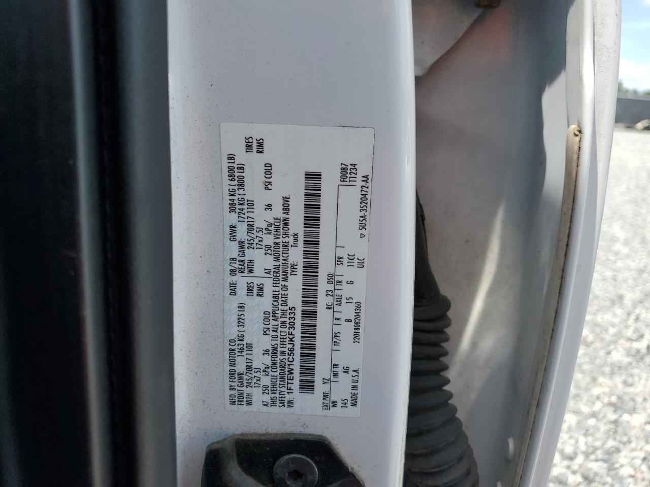 2018 Ford F150 Supercrew VIN: 1FTEW1C56JKF30335 Lot: 68931125