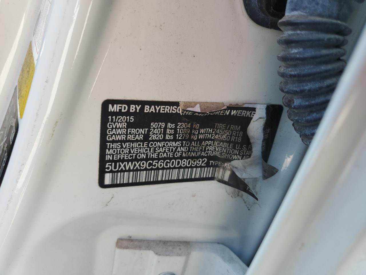 2016 BMW X3 xDrive28I VIN: 5UXWX9C56G0D80992 Lot: 70727165