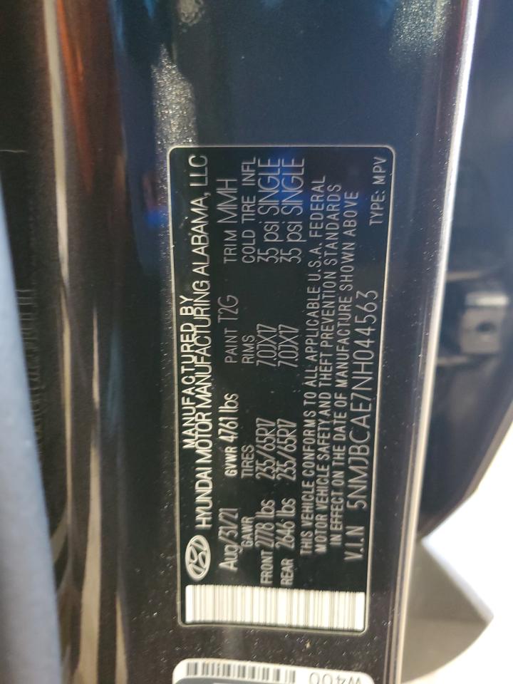 2022 Hyundai Tucson Sel VIN: 5NMJBCAE7NH044563 Lot: 69629265