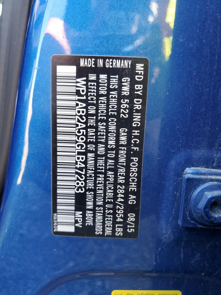 2016 Porsche Macan S VIN: WP1AB2A59GLB47283 Lot: 70621085