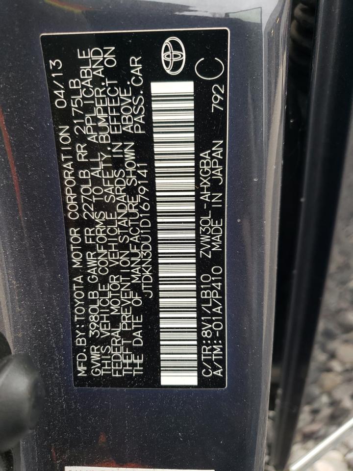 2013 Toyota Prius VIN: JTDKN3DU1D1679141 Lot: 68926815